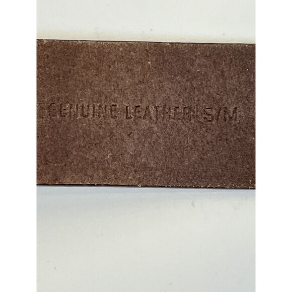 Chico's Belt Antique Gold Hammered Double Ring Closure Taupe/Grey Adjustable - Picture 3 of 7